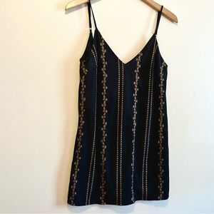 Honey Belle Embroidered Faux Suede Mini Dress Tunic Sz S Boho Spaghetti Straps